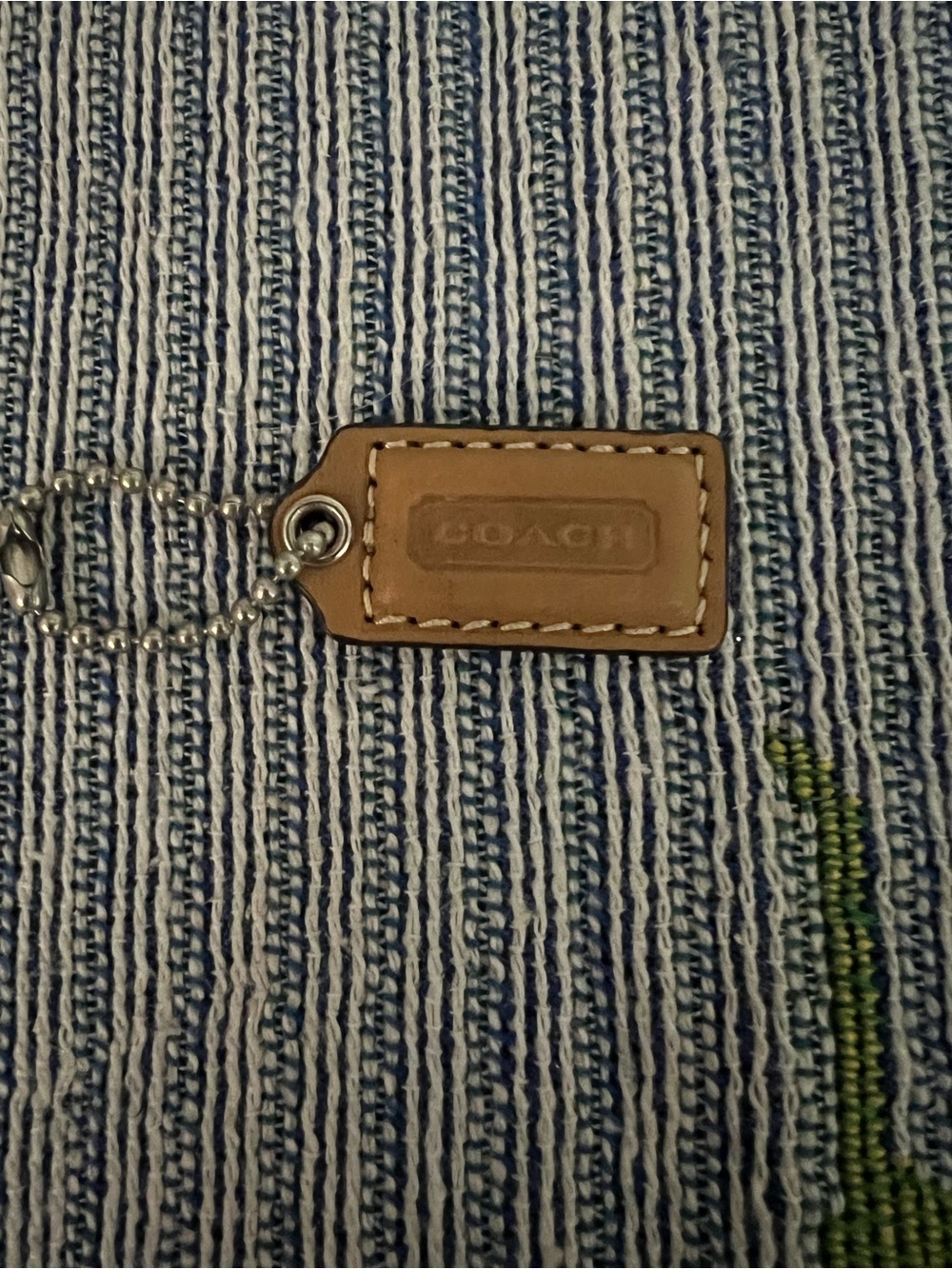 Coach Leather Hang Tag Keychain - Tan - Picture 3 of 4